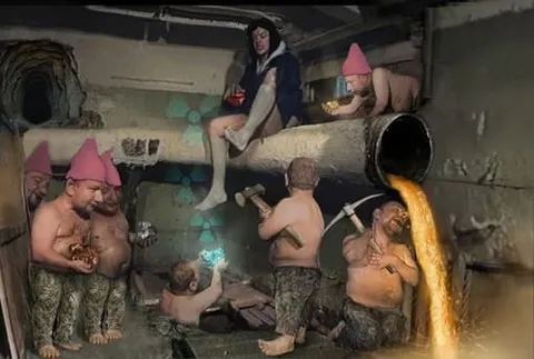 Гномы чинят трубу