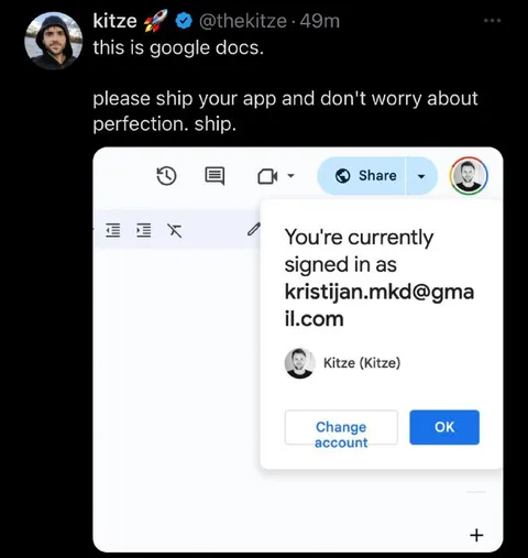 Ship Before Perfect Google Docs