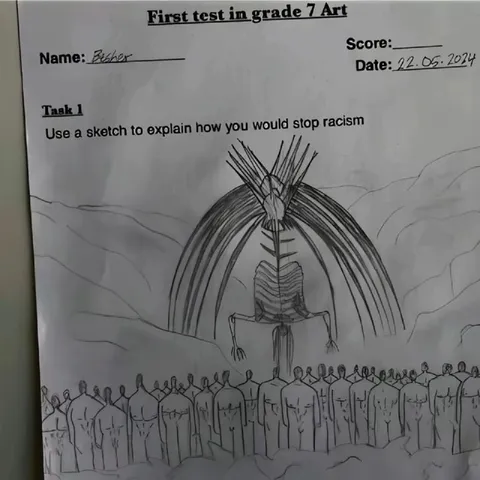 Grade Seven Anti-Racism Drawing