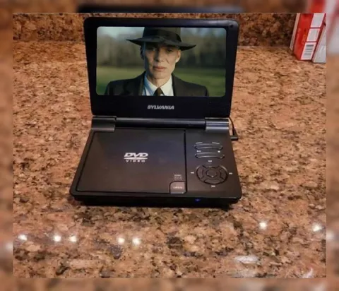 Oppenheimer on a Portable DVD Player