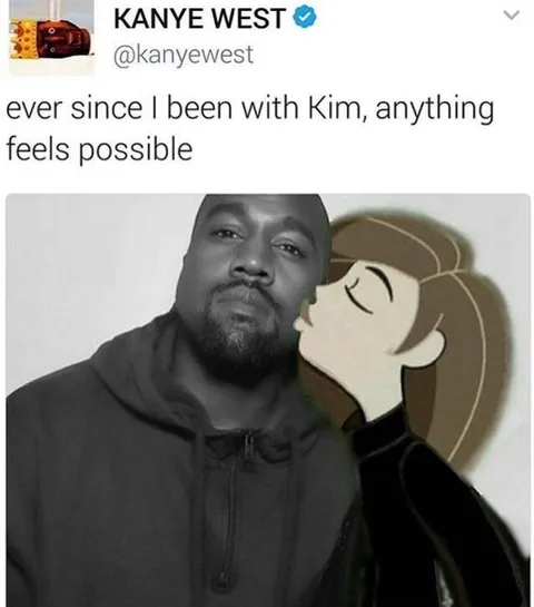 Kanye West Kisses Kim Possible