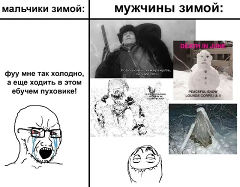 Мальчики и мужчины зимой