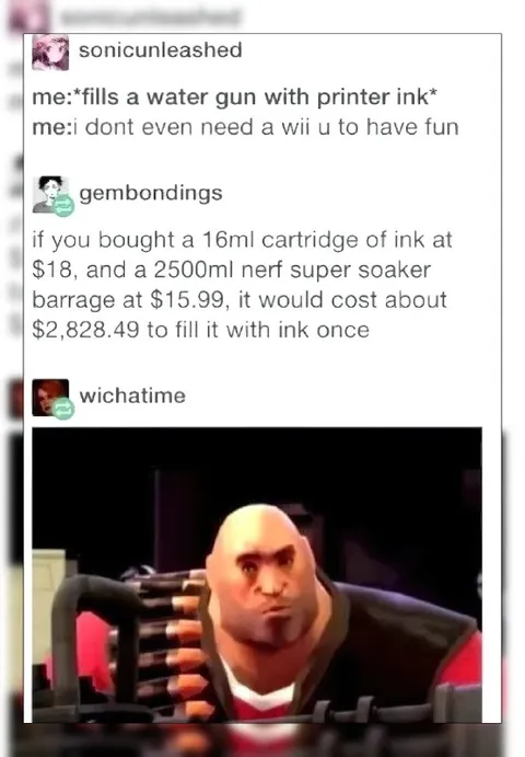 Printer Ink Water Gun Economics