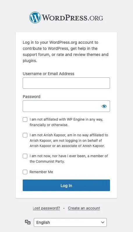 Anish Kapoor Login Disclaimer