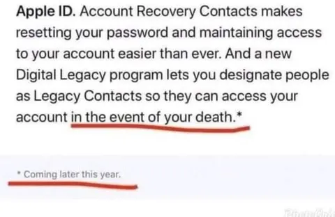 Apple Legacy Contacts Death Clause