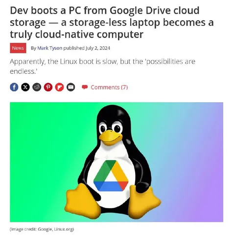 Linux Boots from Google Drive