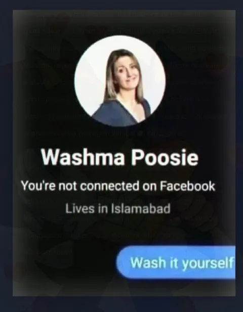 Washma Poosie Facebook Profile