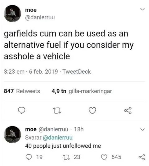 Garfield Fuel Alternative Tweet