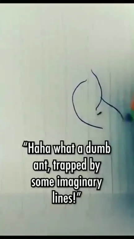 Ant Trapped by Imaginary Lines