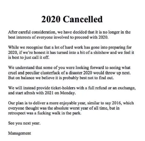 2020 Cancelled Announcement