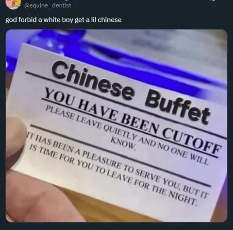 White Boy Cutoff at Chinese Buffet