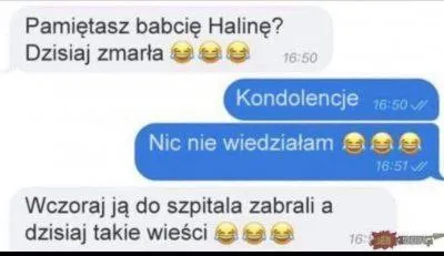Babcia Halina dzisiaj zmarła