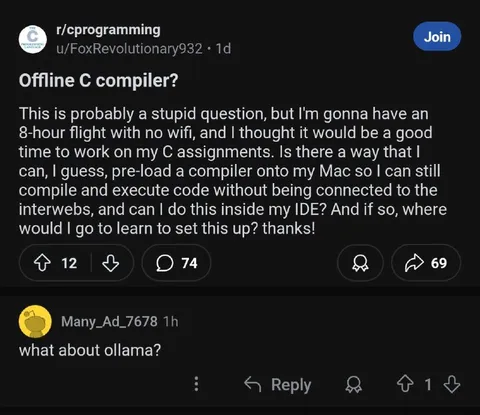 Offline C Compiler Question