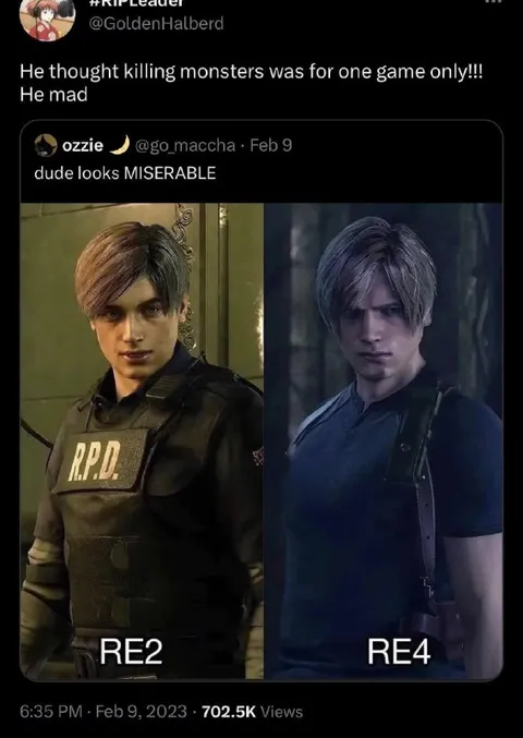Leon Looks Miserable in RE4