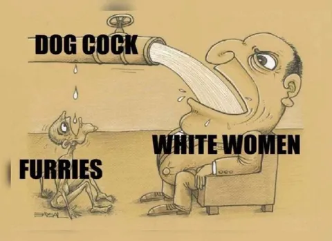 Dog Cock Feeds White Women