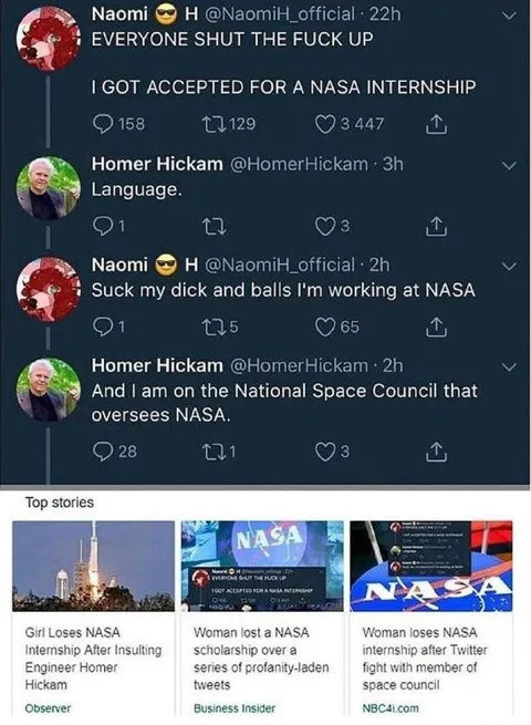 NASA Internship Twitter Meltdown