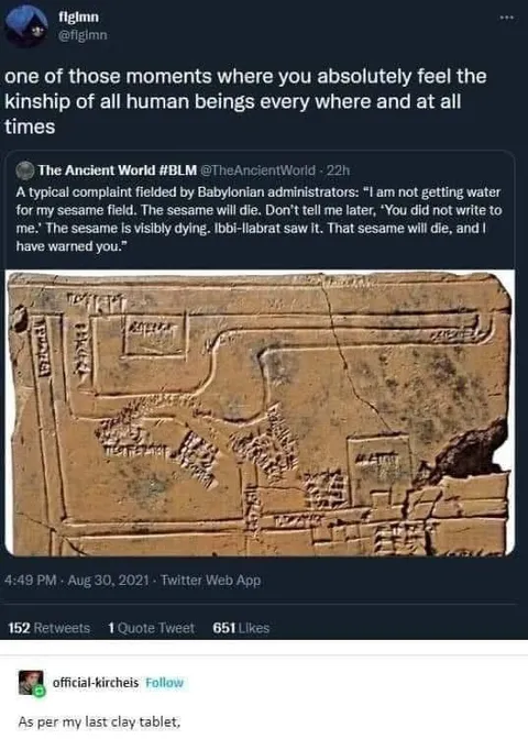 Ancient Complaint About Dying Sesame