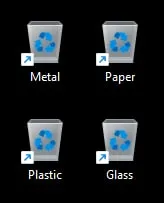 Four Material Recycle Bins