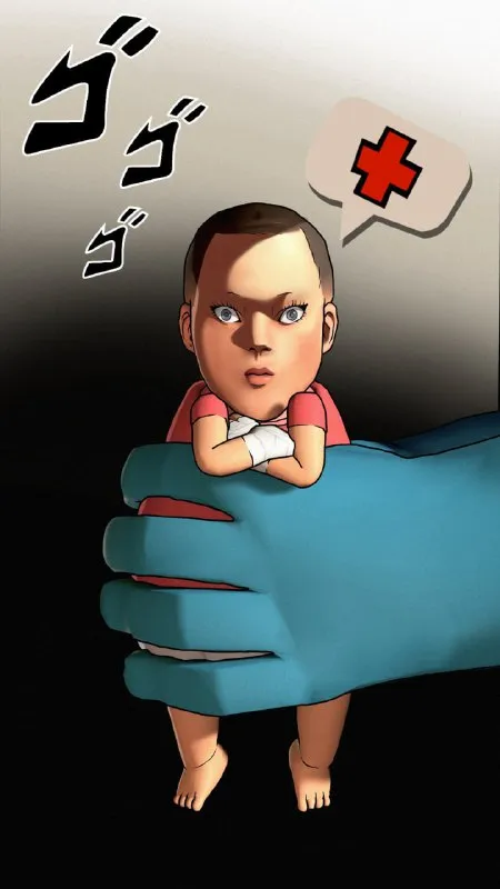 巨大な手に捕まる謎の少女