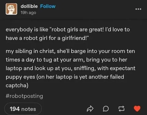 Robot Girl Failed CAPTCHA