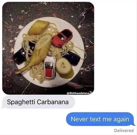 Spaghetti Carbanana Text Message