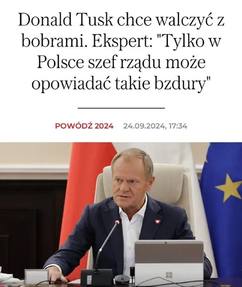 Donald Tusk walczy z bobrami