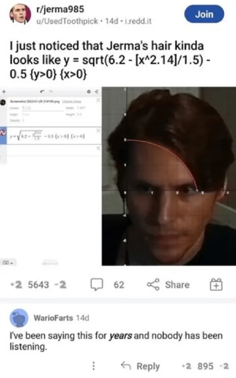 Jerma Hair Graph Comparison
