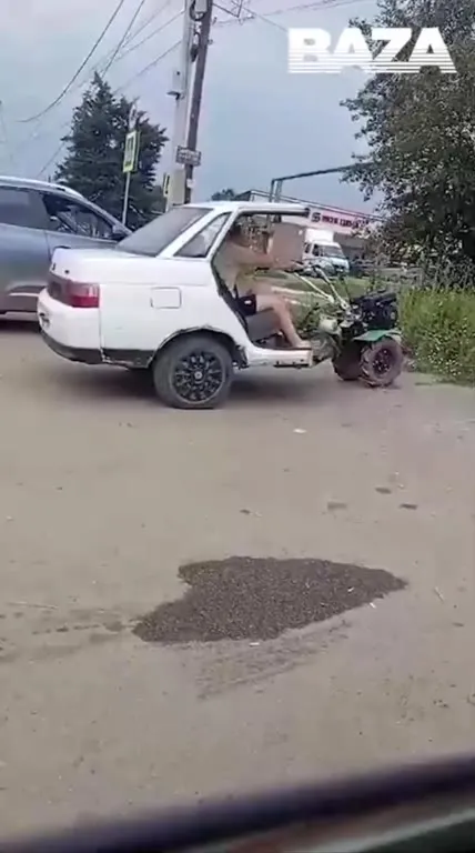 Самодельная машина с мотоблоком