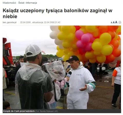 Ksiądz z tysiącem baloników