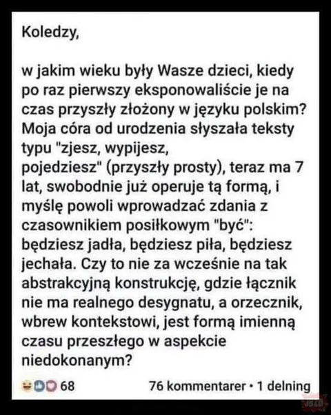 Dziecko uczy się czasu przyszłego