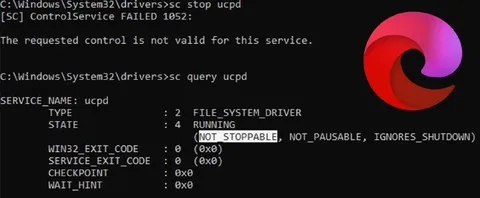 Microsoft Driver Cannot Be Stopped