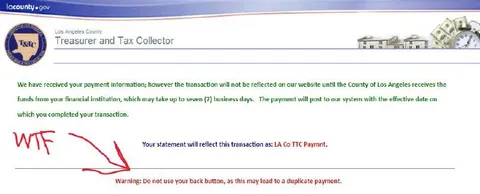 WTF Duplicate Payment Warning