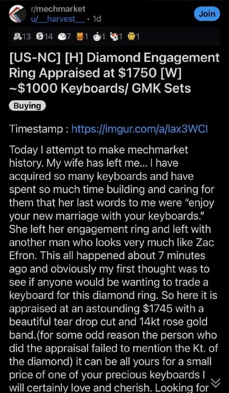 Diamond Ring for Keyboards