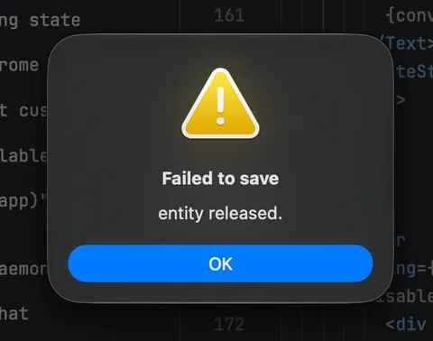 Failed to Save Entity