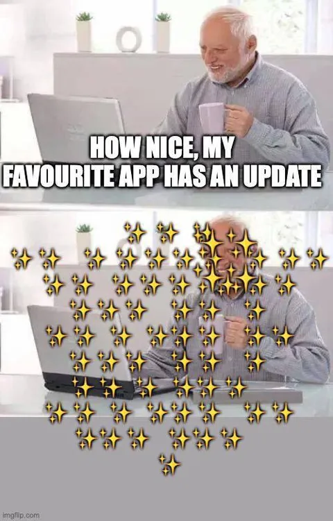 Favourite App Update Excitement