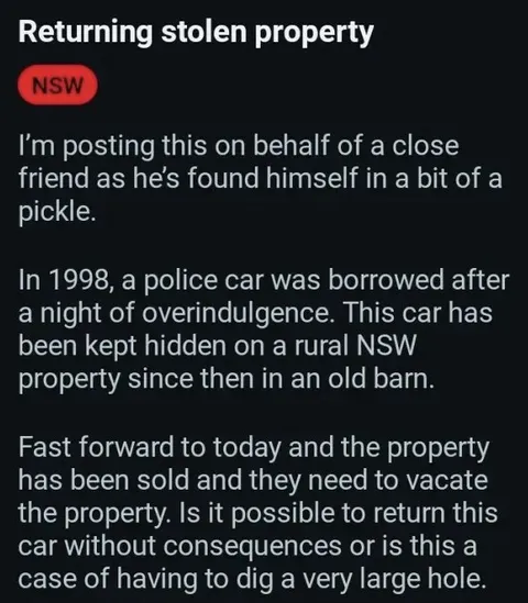 Returning Stolen Police Car
