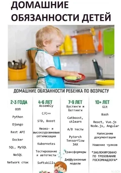Домашние обязанности детей-программистов
