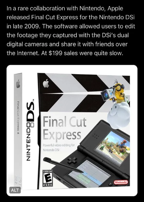 Fake Nintendo DS Final Cut Express