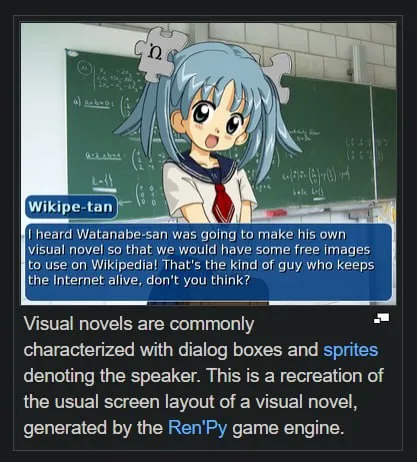 Wikipe-tan Visual Novel Screenshot