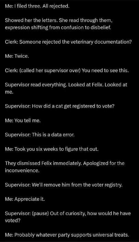 Cat Registered to Vote