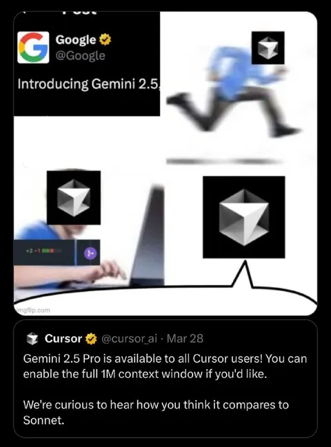 Gemini 2.5 vs Cursor