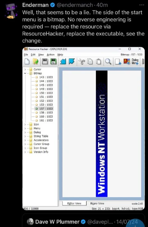 Windows NT Start Menu Bitmap