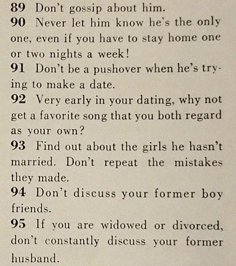 Dating Advice Rules 89–95