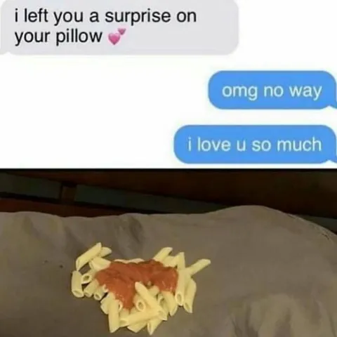 Pasta Surprise on the Pillow
