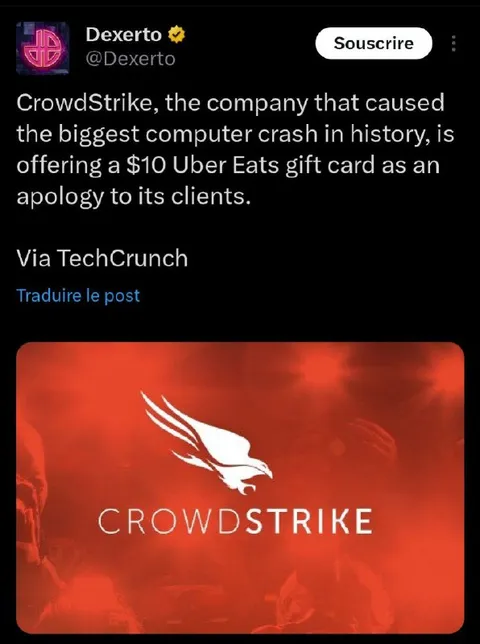 CrowdStrike $10 Apology