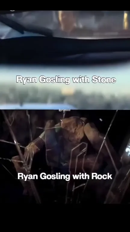Ryan Gosling With Stone and Rock