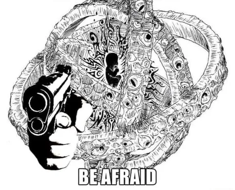 Be Afraid Surreal Gun Meme