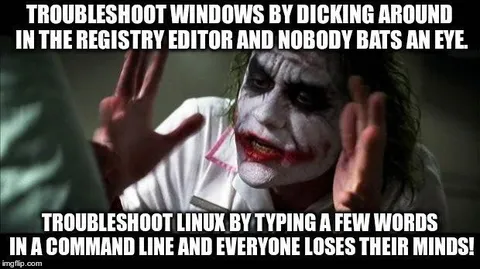 Windows Registry vs Linux Command Line