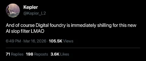 Digital Foundry Shilling AI Slop