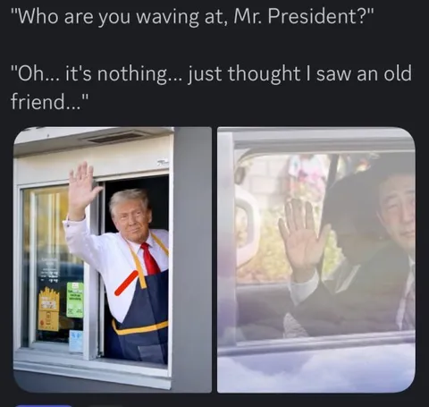 Trump Waves at an Old Friend